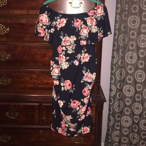 Maternity navy floral dress!!